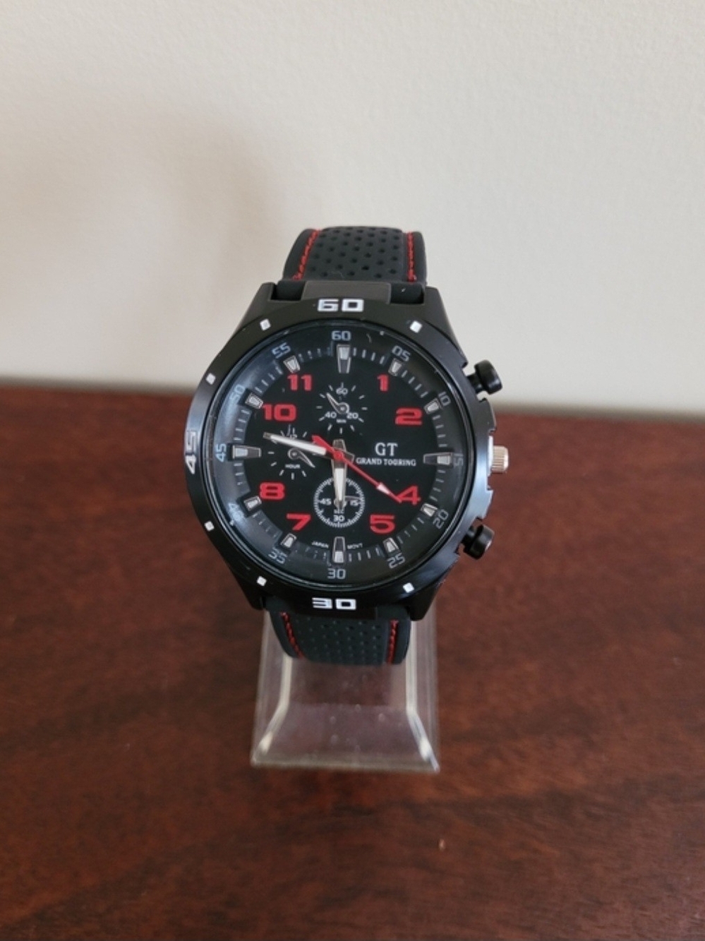 New Black and Red GT Grand Touring Sport Men's Watch